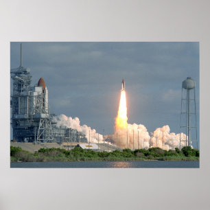Start van Space Shuttle Discovery (STS-31) Poster
