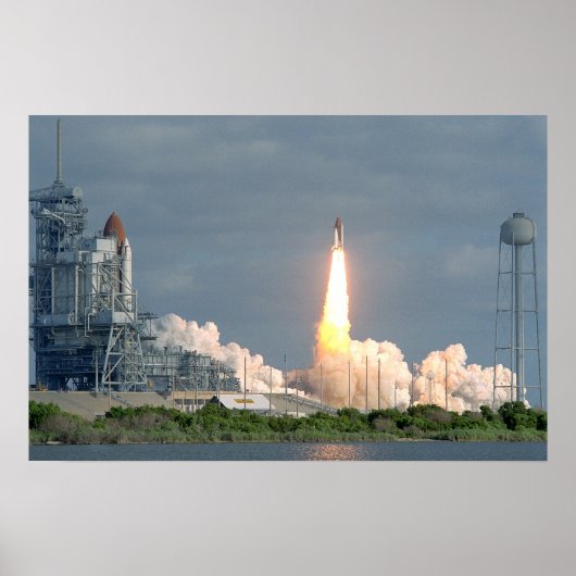 Start van Space Shuttle Discovery (STS-31) Poster (Voorkant)