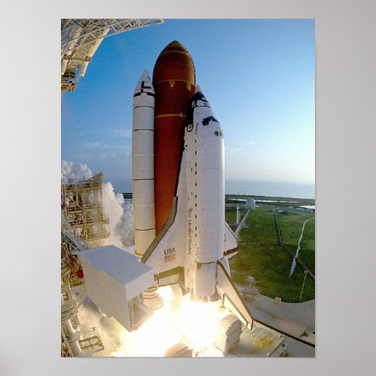 Start van Space Shuttle Discovery (STS-51) Poster (Voorkant)