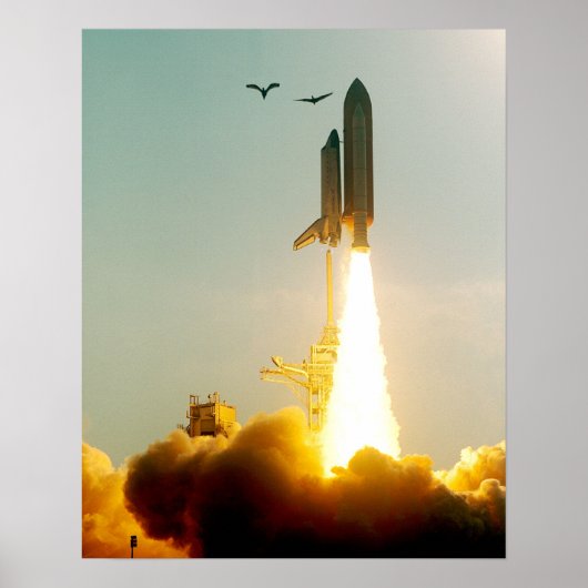 Start van Space Shuttle Discovery (STS-91) Poster (Voorkant)