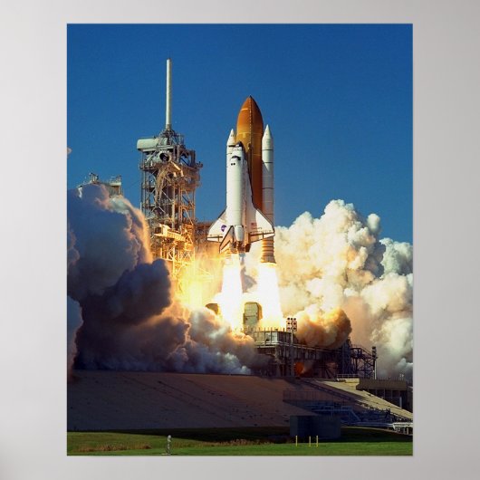 Start van Space Shuttle Discovery (STS-95) Poster (Voorkant)