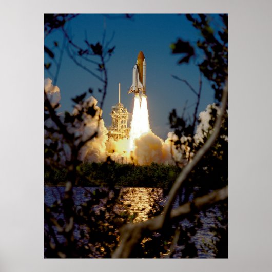 Start van Space Shuttle Endeavor (STS-99) Poster (Voorkant)