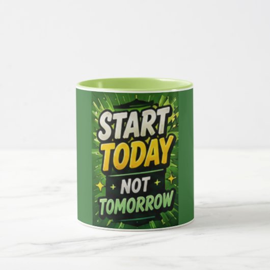Start Vandaag Niet Morgen Motiverend Mok (Midden)