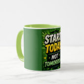 Start Vandaag Niet Morgen Motiverend Mok (Voorkant links)