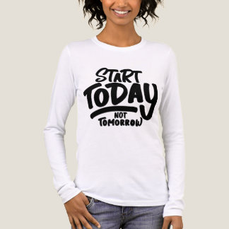 Start Vandaag Niet Morgen - Motiverende Quote Vrou Tri-Blend Shirt