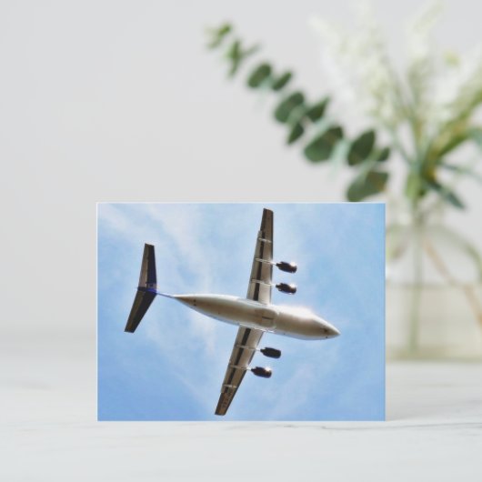 Start vliegtuig briefkaart (Staand voorkant)