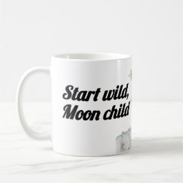 🌙 Start Wild, Moon Child Mug – Sleeping Baby on M Koffiemok