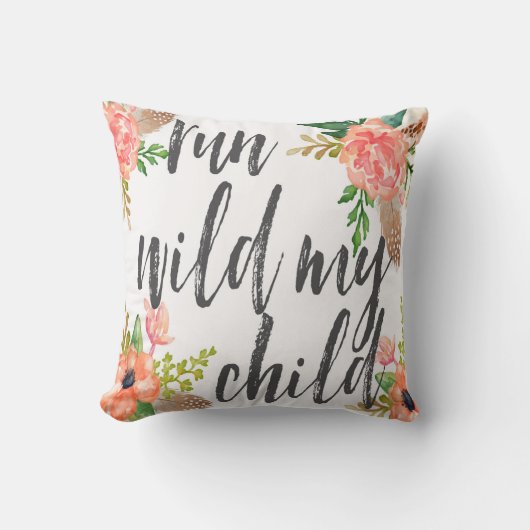 Start Wild My Child Boho Nursery Babby Girl Pillow Kussen (Voorkant)