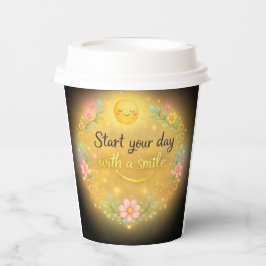 Start Your Day With a Smile Coffee Cup Papieren Bekers