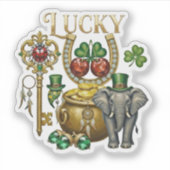 Start your day with lucky vibes  sticker (Voorkant)