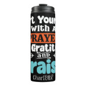 Start Your Day With Prayer Gratitude Praise Thermosbeker (Voorkant)