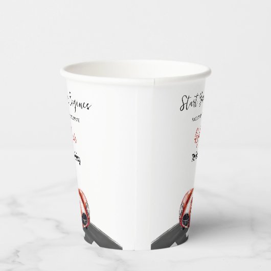 Start Your Engine Any Age Birthday Papieren Bekers (Rechts)