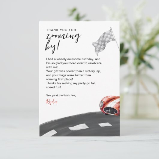 Start Your Engine Birthday Bedankkaart (Staand voorkant)