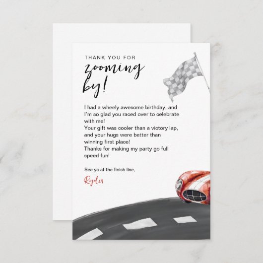 Start Your Engine Birthday Bedankkaart (Voorkant / Achterkant)