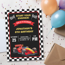 Start Your Engines! Fun Racing Driver Birthday Boy