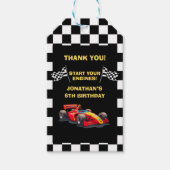 Start Your Engines! Fun Racing Driver Birthday  Cadeaulabel (Voorkant)