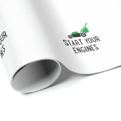 Start your Engines Lawn Mower Cadeaupapier (Rol Hoek)