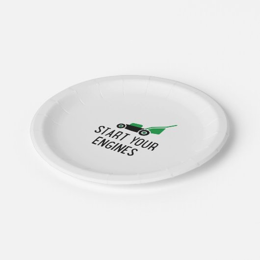 Start your Engines Lawn Mower Papieren Bordje (Gekanteld)