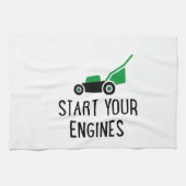 Start your Engines Lawn Mower Theedoek (Horizontaal)