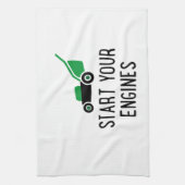 Start your Engines Lawn Mower Theedoek (Verticaal)