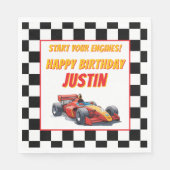 Start Your Engines Race Car Birthday Servet (Voorkant)