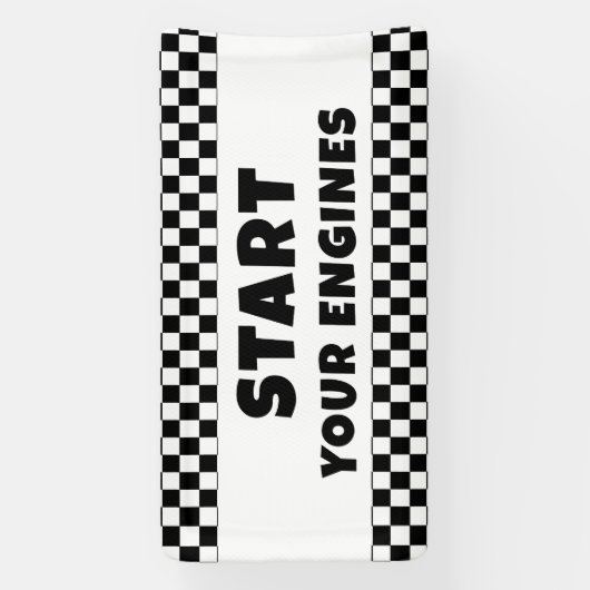 Start Your Engines Welcome Banner | Racing Birthda (Verticaal)