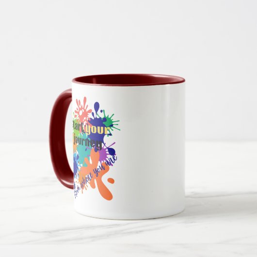 Start Your Journey Motivational Mug | Black Friday Mok (Voorkant links)