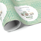 Start Your Tractor 1st Birthday Cadeaupapier (Rol Hoek)