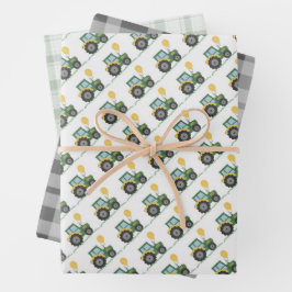 Start Your Tractor Children B-Day Wrapping Sheets Inpakpapier Vel