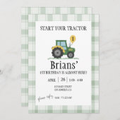 Start Your Tractor Children's Birthday Invitation Kaart (Voorkant / Achterkant)