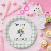 Start Your Tractor Round Paper Plate  Papieren Bordje (Feest)