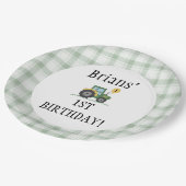 Start Your Tractor Round Paper Plate  Papieren Bordje (Gekanteld)