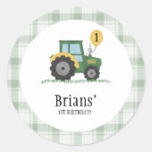 Start Your Tractor Round Sticker (Voorkant)