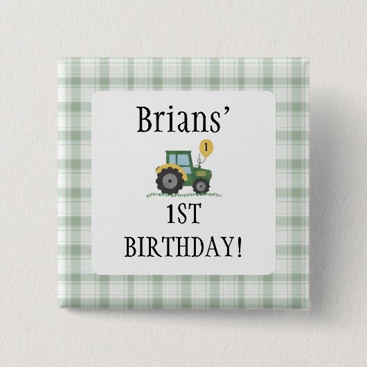 Start Your Tractor Square Button (Voorkant)