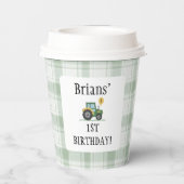 Start Your Tractor Square Paper Cups Papieren Bekers (Achterkant)