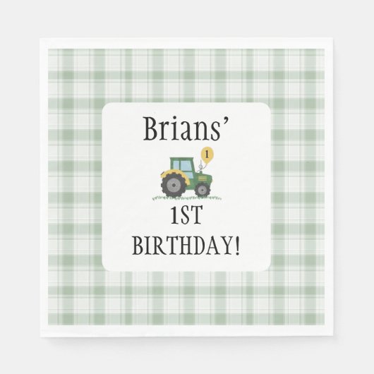 Start Your Tractor Square Paper Napkin Servet (Voorkant)