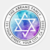 Startadres van David Blue waterverf Ronde Sticker (Voorkant)