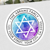 Startadres van David Blue waterverf Ronde Sticker