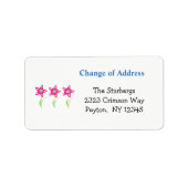 Startadres voor roze Star Flowers Etiket (Voorkant)