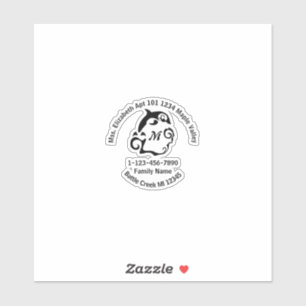 Startadrescontour zwemmen Dolphin Familie Sticker