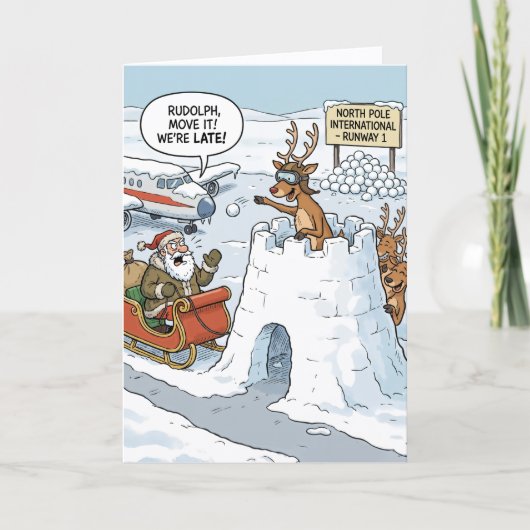 Startbaan Rudolph Feestdagen Kaart (Voorkant)