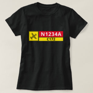Startbaanbord met vliegtuignummer T-shirt