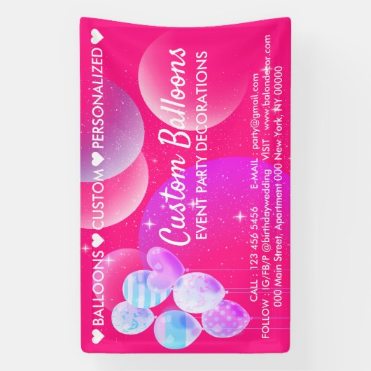 Startballonnen voor roze evenementen Planner Home  Spandoek (Verticaal)