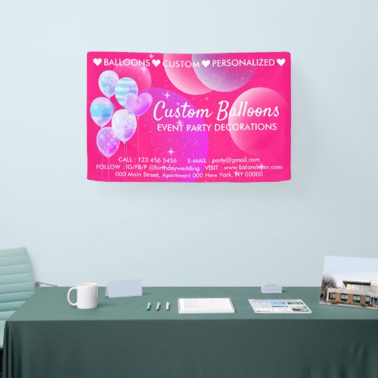 Startballonnen voor roze evenementen Planner Home  Spandoek (Beurs)