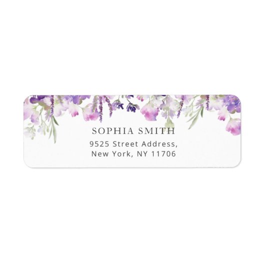 Startbloemen lavender return Address Label (Voorkant)