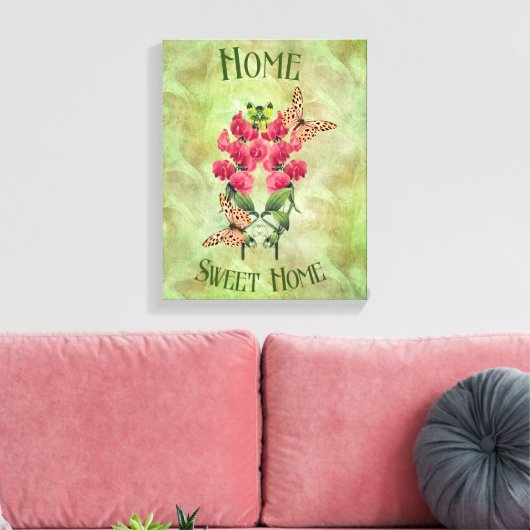 Startbloemen voor thuisgebruik en botervliegen canvas afdruk (Insitu (Woonkamer))