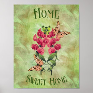Startbloemen voor thuisgebruik en botervliegen poster