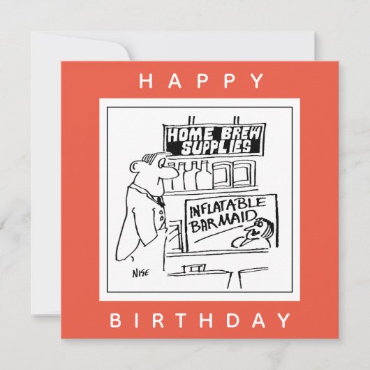 Startborstbeen Opblaasbare Barmaïde Cartoon Kaart (Voorkant)