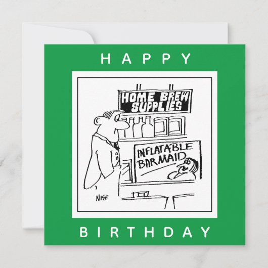 Startborstbeen Opblaasbare Barmaïde Cartoon Kaart (Voorkant)