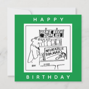 Startborstbeen Opblaasbare Barmaïde Cartoon Kaart